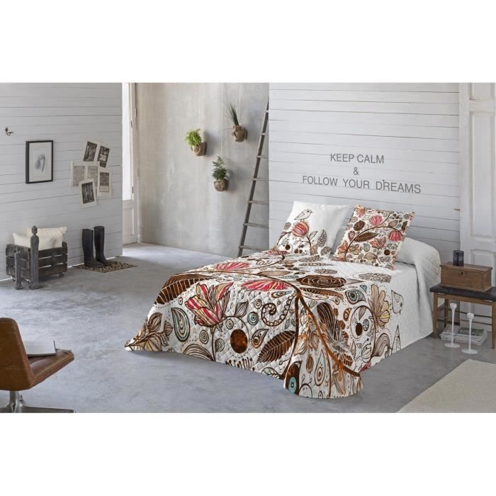 Blanc//Multicolore NATURALS Couvre-lit bouti dyr Lit 90 cm 180 x 260/ cm
