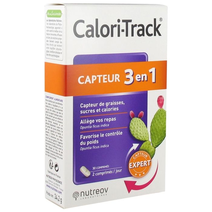 Nutreov Calori-Track Capteur 3 En 1 - Lot De 2 X 60 Comprimés (120 Total) - Aide Minceur - Périme 01/2026