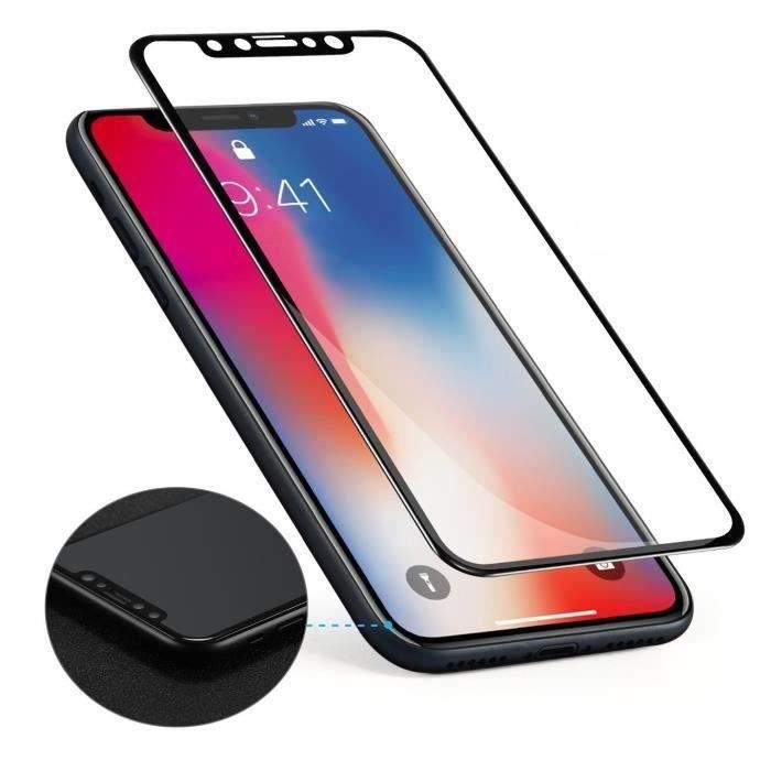 Compatible Apple iPhone XR] Verre Trempe Bord Noir 100% Intégral