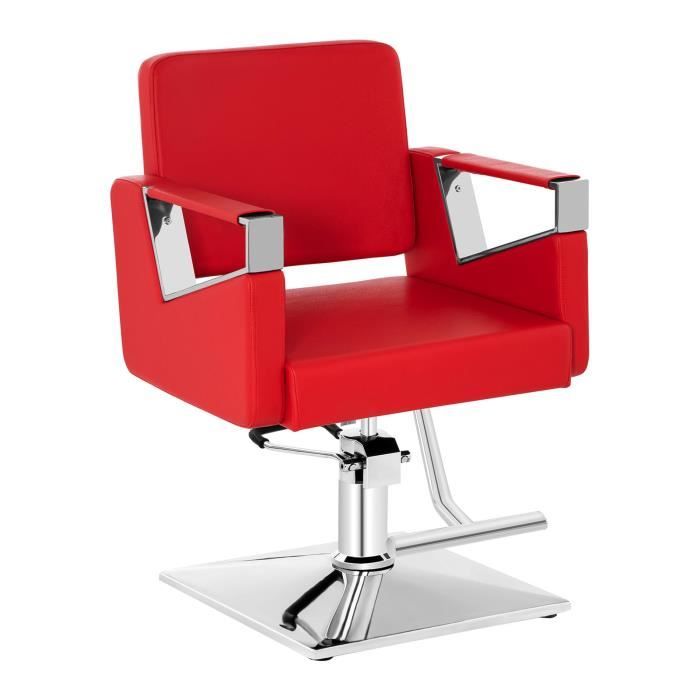 Chaise Fauteuil Barbier Salon Coiffure Hydraulique Repose-Pied 200 Kg Pvc  Rouge - Cdiscount Maison