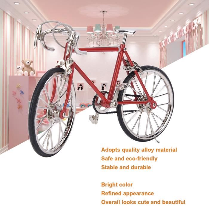 Vélo de maison de poupée Mini maison de poupée 1:10 en alliage Rouge