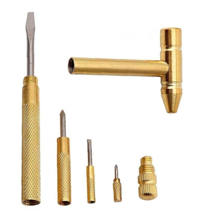 Petit Marteau En Laiton 4 Oz - Tête Moletée, Poignée Aluminium 5 Pouces, Fabriqué Aux USA