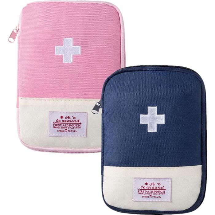 Trousse De Secours Vide Rose – Sac De Rangement Médicaments Voyage, Maison, Camping, Voiture – 1 Pièce