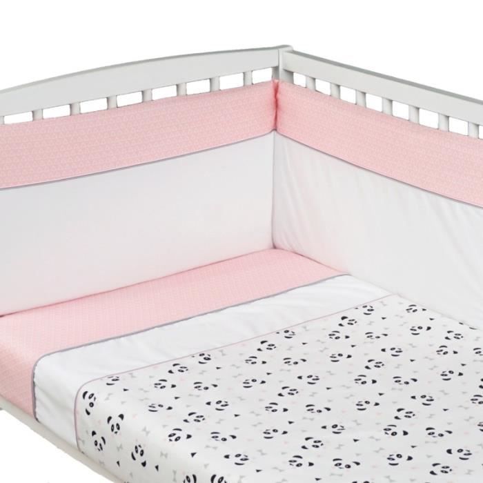 Parure De Lit Bebe Avec Tour De Lit Panda Our De Lit 35x180 Cm Rose Cdiscount Puericulture Eveil Bebe
