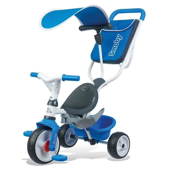 Tricycle évolutif SMOBY Baby Balade 2 - Bleu pour garçon - A partir de 10  mois - Cdiscount Sport