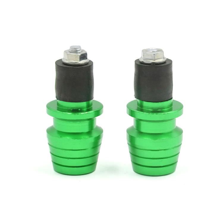 Titane 2pcs Moto Embout de Poign/ée Anti-vibrations Bar Bouchon Dextr/émit/é Guidon Termine Bouchons 22mm
