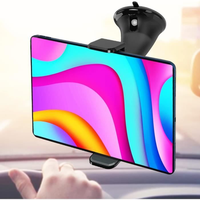 Support Magnétique Voiture Pour Téléphone Et Tablette - Ventouse TPU Lavable, Bras Télescopique, Compatible 4 à 10.5 Pouces