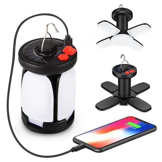 Lampe de Camping Rechargeable - TEHIYOL - 6Modes dEclairage - Collapsible Design - Solar USB - IPX4