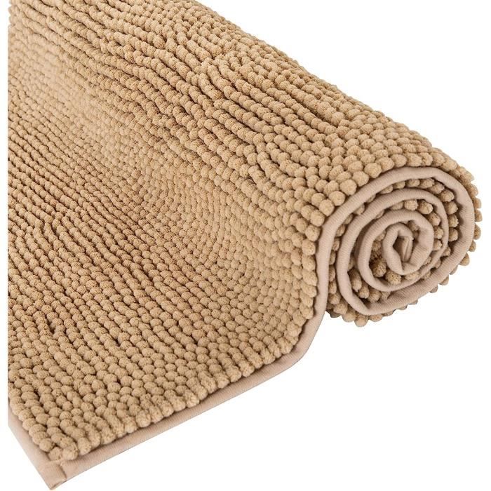 Tapis De Douche Antidérapant Microfibre - 63x60 Cm, Motif Floral - Jaune/rose, Absorption Rapide - Pour Salle De Bain, Cuisine