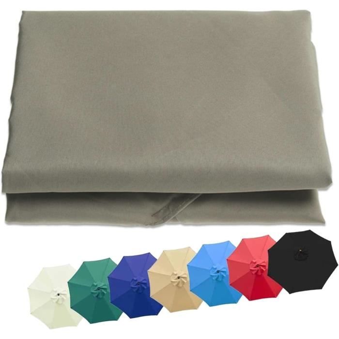 Toile De Rechange Parasol Carré 3x3m - 8 Baleines, Anti-UV, Couleur Beige