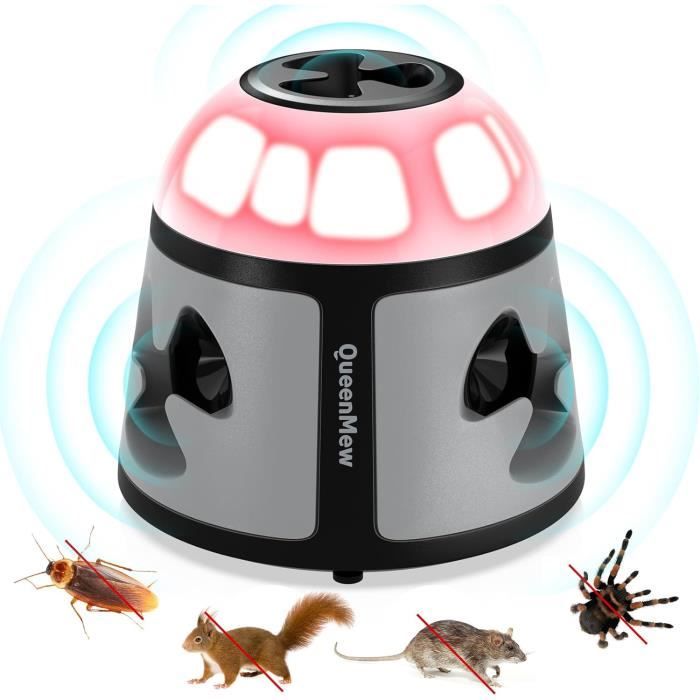 Répulsif à Ultrasons 360° Souris Et Rats - Appareil à Brancher Avec LED, Pour Maison, Jardin, Jusqu'à 600 M²