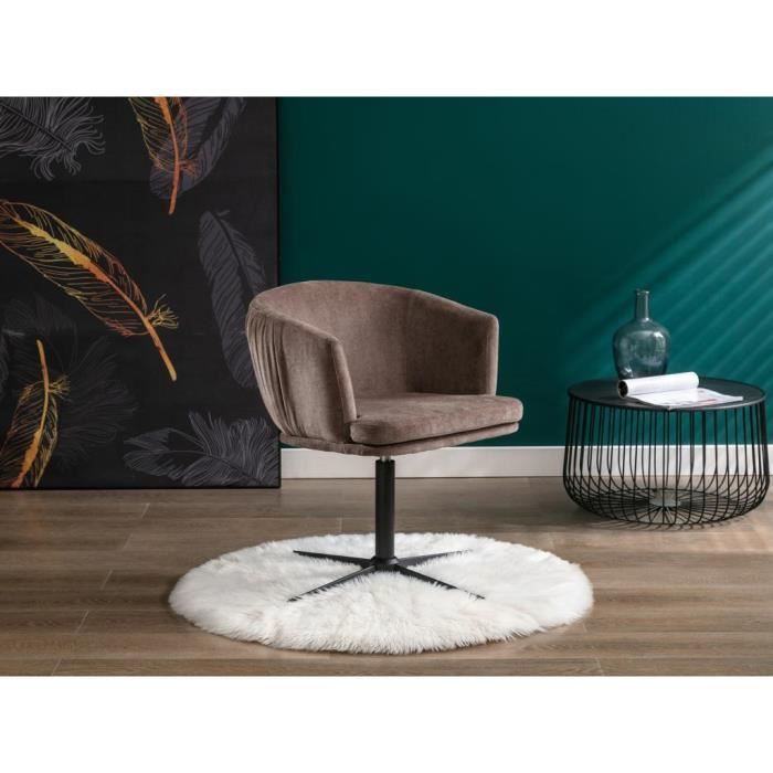 chaise de bureau - tissu - taupe - favia - avec accoudoirs - design vintage