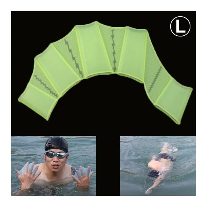 Accessoire natation Silicone Flippers Web Palmes main __gVirt_NP_NNS_NNPS__  Gants de formation L vert - Cdiscount Sport