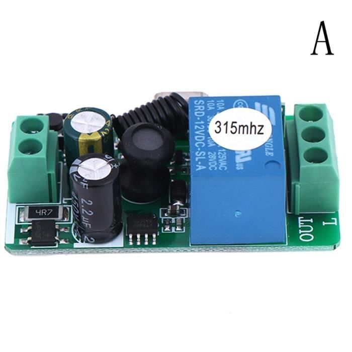 Kit Relais Sans Fil 1 Canal 12V | Récepteur + Télécommande 433 MHz | Pour Automatisation | Funduino