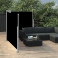 ''Bon4959 Parfait Paravent extérieur rétractable Auvent Latéral Rétractable- Store Brise Vue Balcon Jardin Noir 100 x 600 cm-1