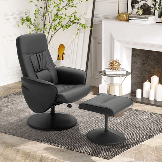 Fauteuil De Salon HOMCOM Pivotant 360° Hauteur Réglable - Chaise Relax Confort Gris Avec Coussins Lombaires