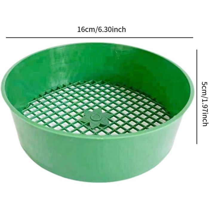 Tamis De Jardin Rond Vert - Maille Plastique, Pour Cribler Terre, Compost, Sable - Outil Pratique De Jardinage