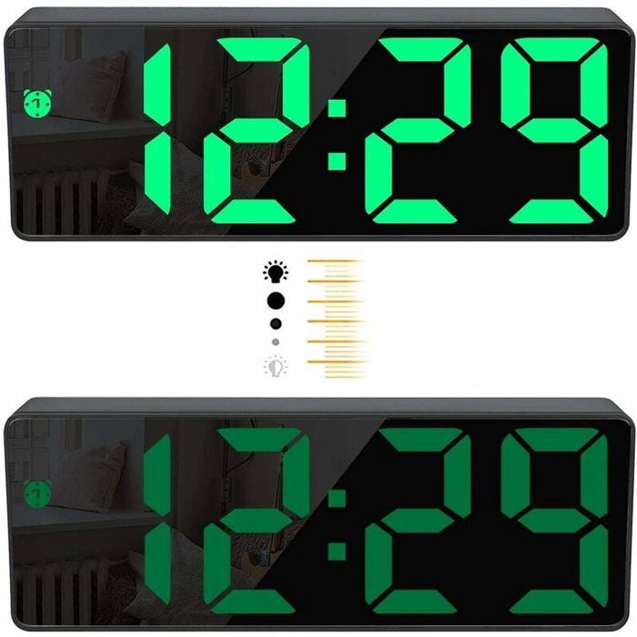 Réveil Numérique, Grand Écran Led Réveil Tactile Intelligent Pour