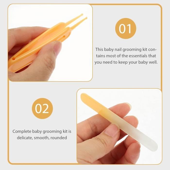 Kit De Soins Pour Bébé 13 Pièces - Trousse Complète Nouveau-Né Avec Coupe-Ongles, Thermomètre, Brosse Et Accessoires - Cadeau Idéal Fille Et Garçon