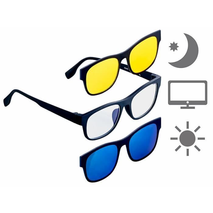 Lunette magn tique 3 en 1 solaire vision nocturne et protection
