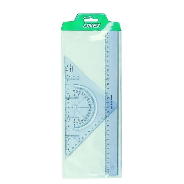 Jeu De Règles Scolaires - Règle De 15 Cm - Équerre De 45° - Chartabon De 60° - Convoyeur D'angle 180° - Matériau Plastique Résistant - Keyroad