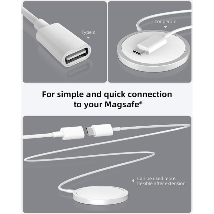 Câble Extension USB-C Mâle Vers 8P Femelle - Audio DAC 16-bit/48kHz + Alimentation 100W PD - Pour PC, Tablette, Téléphone