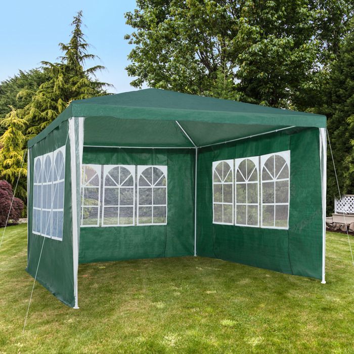 Tonnelle De Jardin Tectake Style Chalet 9x3m - Imperméable, UV, Avec Parois Amovibles