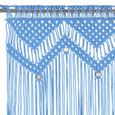 \185683\ Rideau et voilage Pour Salon Chambre | Rideau en macramé Bleu 140x240 cm Coton Meuble d'excellent-2