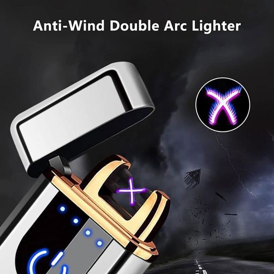 Briquet Plasma Électrique Rechargeable avec Capteur Tactile - 2 Pcs