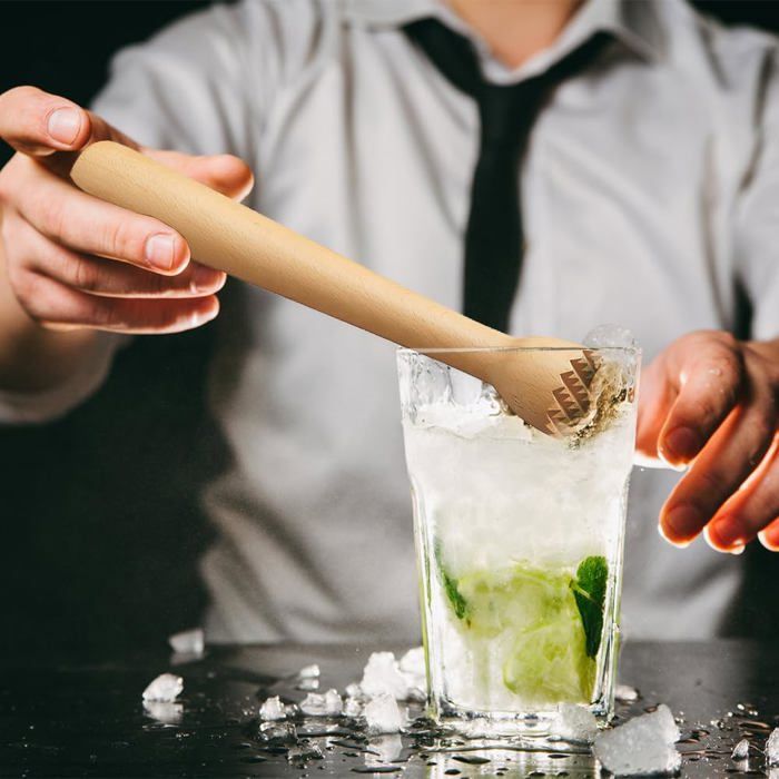 Pilon à Cocktail En Bois - Broyeur à Mojito, Marteau à Glace | Pour écraser Herbes Et Fruits, 25 Cm, Design Ergonomique