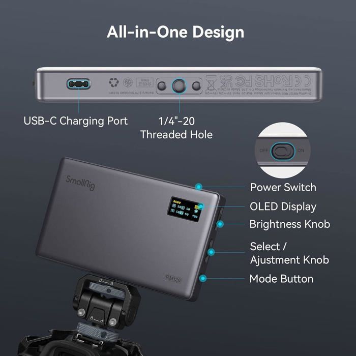 Light Revlex RM120 RGB Video Light 5000mAh CRI98 2500K-8500K Full Color - Griffe ...
