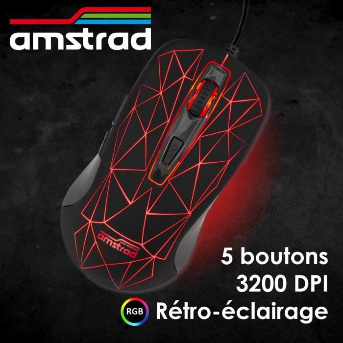 Pack Pro Gamer AMSTRAD HUNTERS 5 pièces: Clavier, Souris & tapis