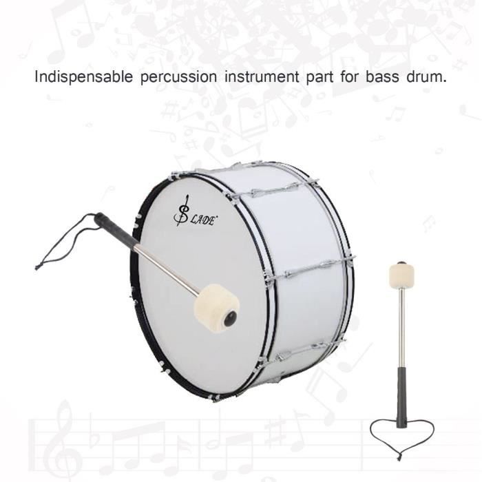 Baguette Batterie percussions Instruments Mallet Durable Bass Drum bâton  avec Laine Feutre tête Percussion Fanfare Accessoires