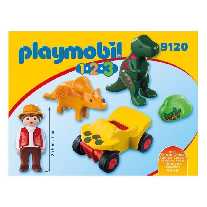 PLAYMOBIL 1.2.3 9120 Explorateur et Dinosaures Cdiscount