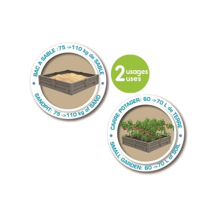 SMOBY Bac Square Garden en bac à sable et carré potager