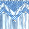 \185683\ Rideau et voilage Pour Salon Chambre | Rideau en macramé Bleu 140x240 cm Coton Meuble d'excellent-3