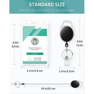 Porte-cards Transparent Favorit - 8.5x5.4cm PVC 2 Poches Lot 50 Pièces