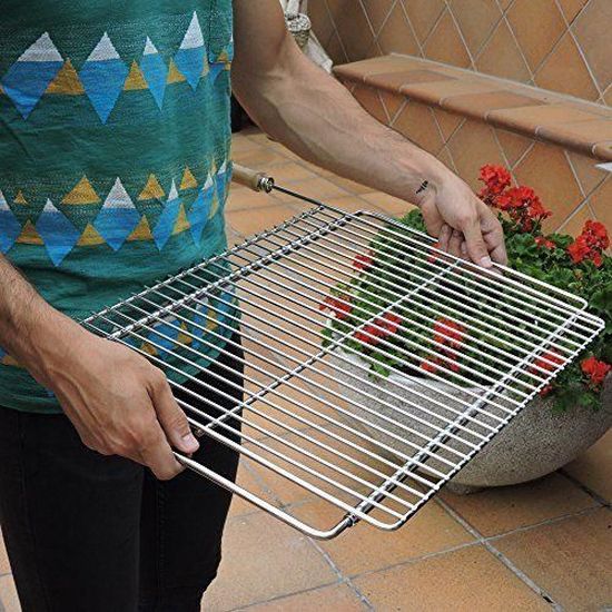 DIVERS Sauvic Grille de Barbecue Extensible de 52,5 à 62,5 x 40 cm zinguée