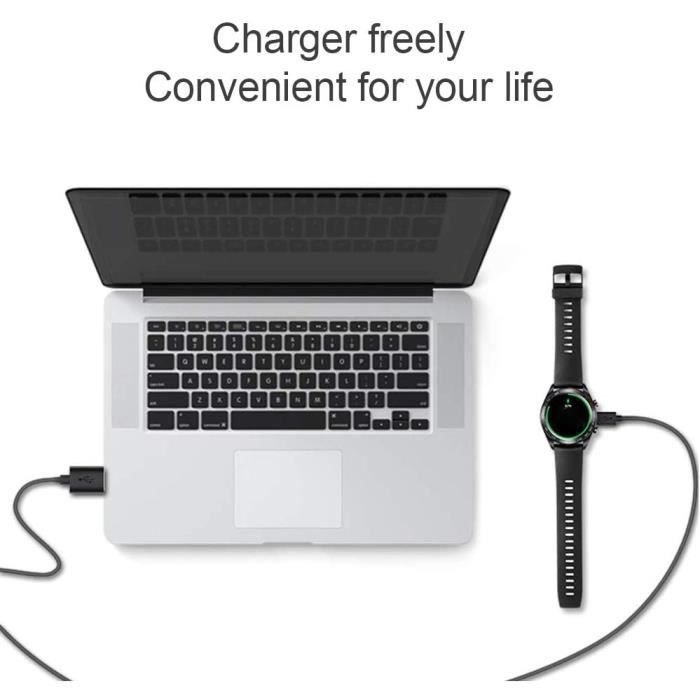 Chargeur compatible avec Huawei Watch GT/ GT2 /GT 2e, câble de charge USB de 100cm pour Honor Watch Magic, Magic 2 / Honor Watch Dream