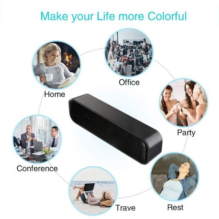 Barre De Son Pour Ordinateur – Alimentation USB, Entrée 3,5 Mm, 2x3W, Design Fin, Compatible PC, Portable, Tablette Et Console