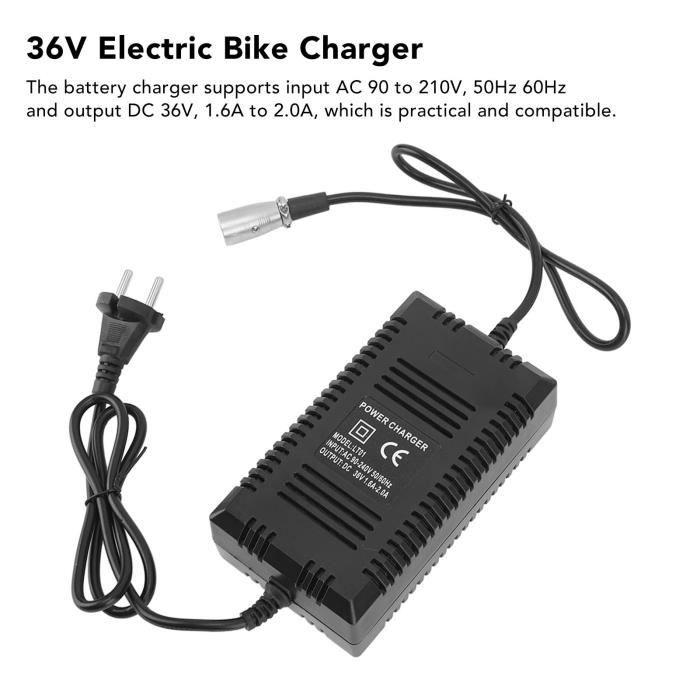 36V Chargeur de batterie Scooter électrique Vélo Vélo 3 broches