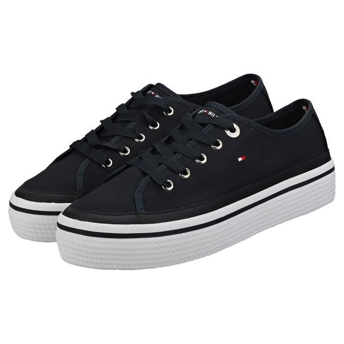 Tommy Hilfiger Corporate Platform Femme Baskets Midnight Bleu Midnight bleu Cdiscount Chaussures