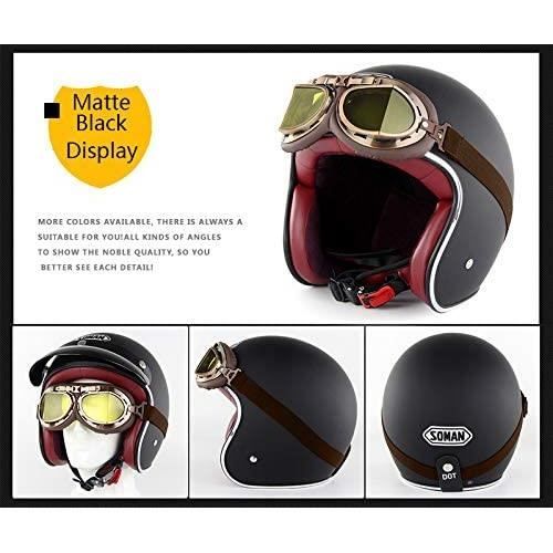 Casque moto vintage avec lunette sale