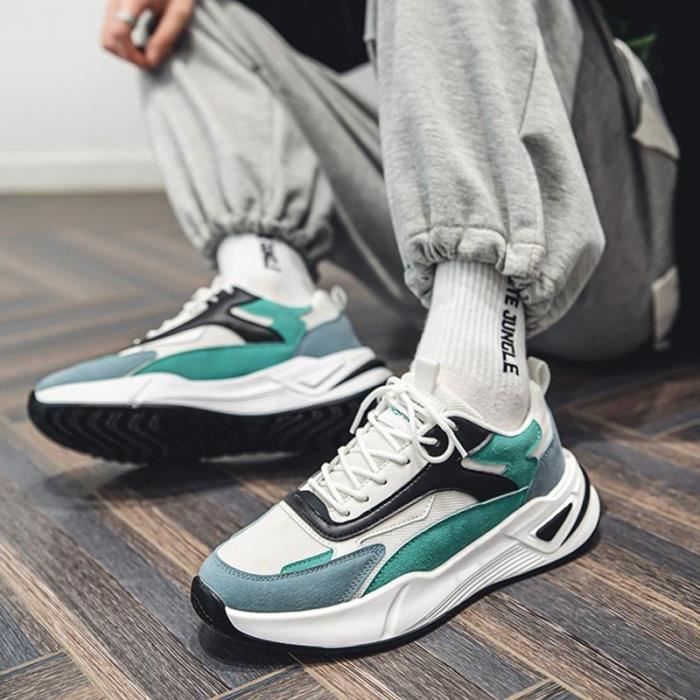Baskets Respirante Mode Chaussure Sport Homme Sneakers Exterieur Antiderapant Confortable Vert Cdiscount Chaussures