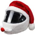 Housse de casque de Noël Housse de casque de moto Cadeau Père Noël Housse de casque de moto Bonnet de Père Noël (sans casque)-0