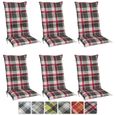 Coussin déco coussins à dossier haut Niederlehner fauteuil chaise en Gris à Carreaux