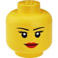 LEGO 40321725 Boîte bac Tête de rangement empilable Légo Fille Grand modèle Plastique Jaune D24 x H27,1 cm-0