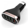 OuiSmart® Chargeur de voiture 4 Ports USB, 6.6A 33W Charge rapide avec Câble Pour iPhone Offert-0