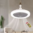 Ventilateur De Plafond 30W Avec Lampe D'Éclairage E27 Base De Convertisseur Avec Télécommande