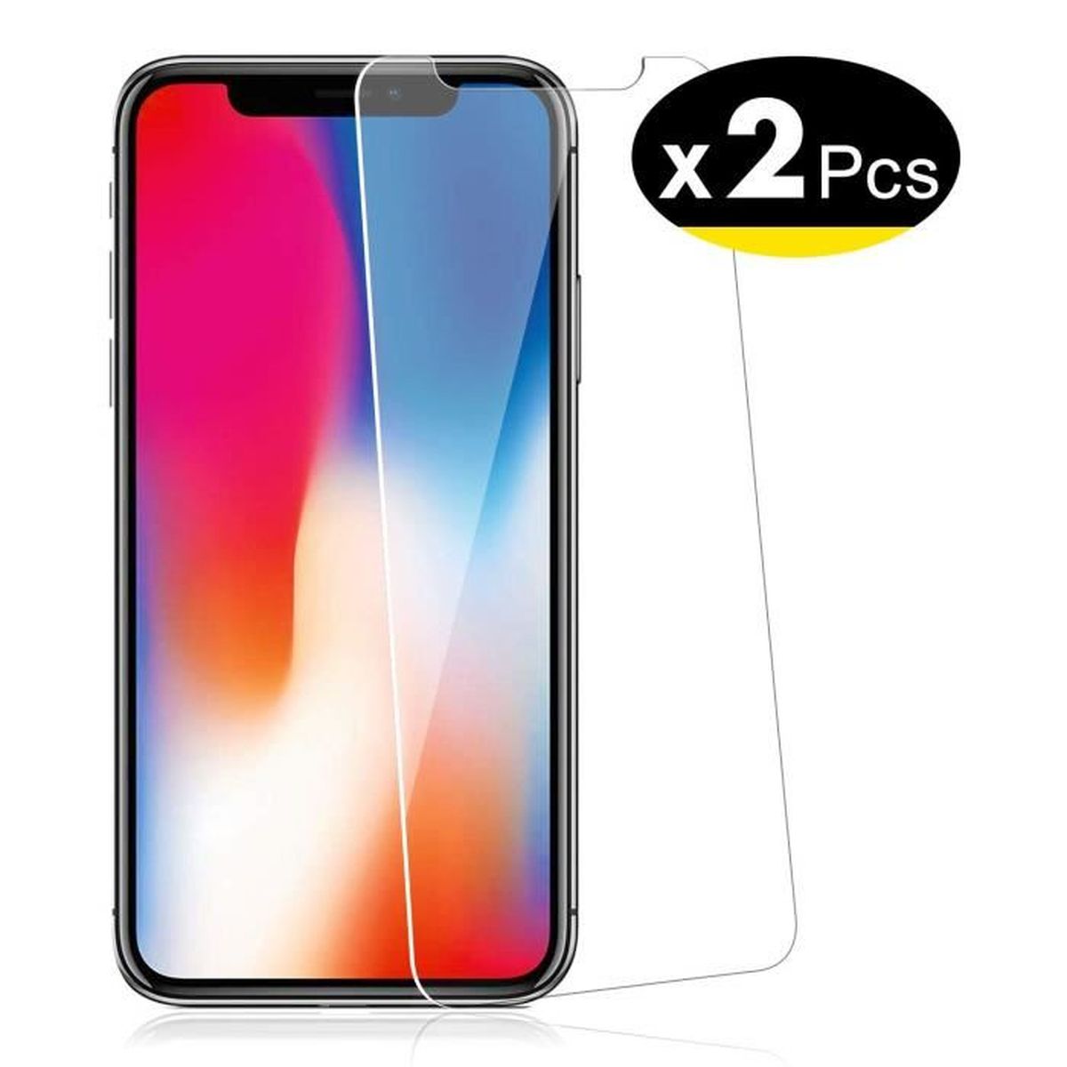 Verre Trempé pour iPhone 11 Pro, iPhone X, iPhone XS (5.8"), [Pack de 2